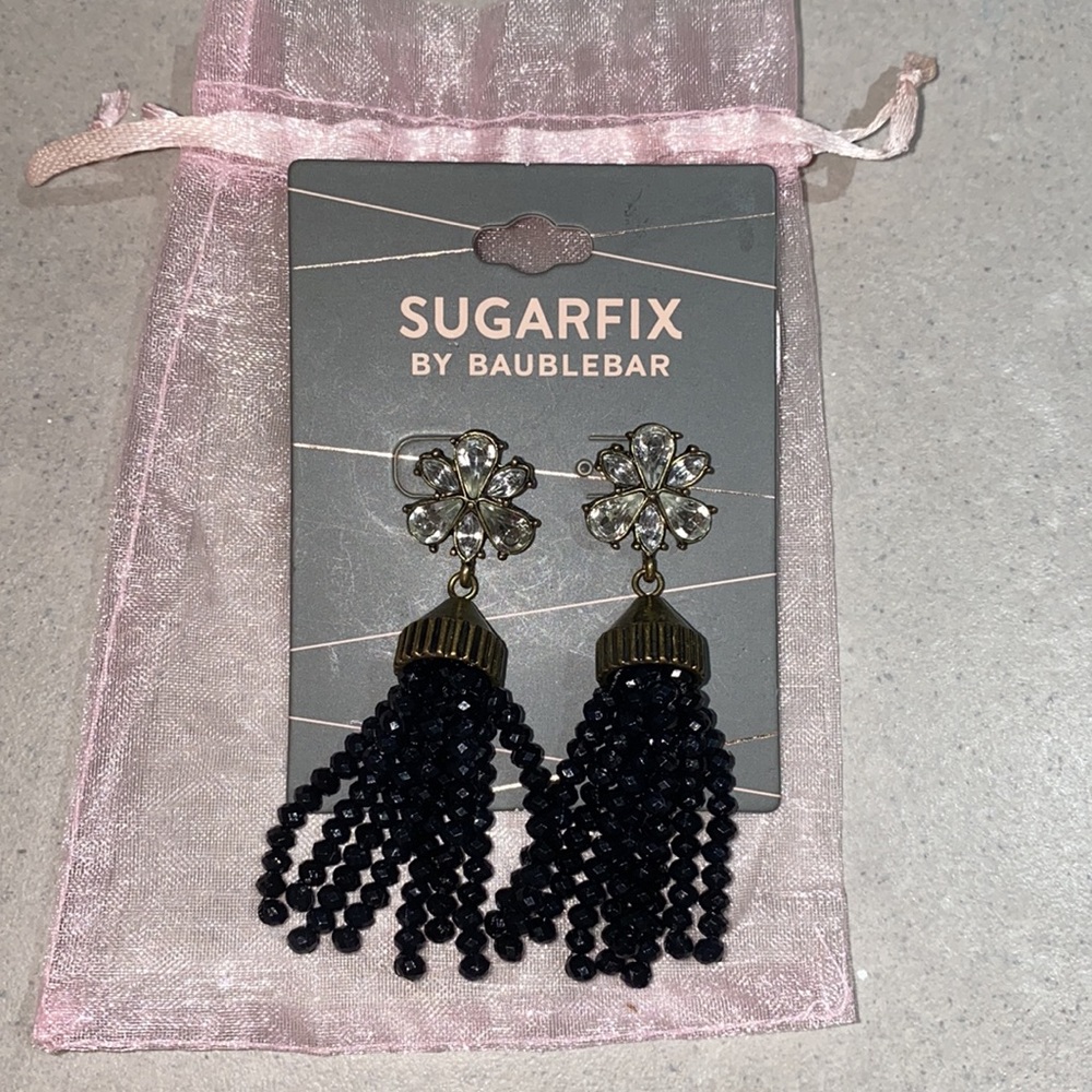NWT Black Tassel BaubleBar Earrings